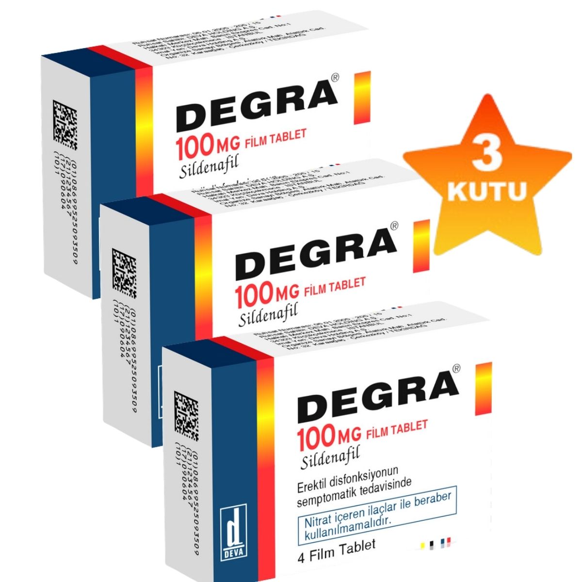 Degra 100 Mg 3 Kutu Degra 100 Mg 3 Kutu - Degra 100 Mg 3 Kutu